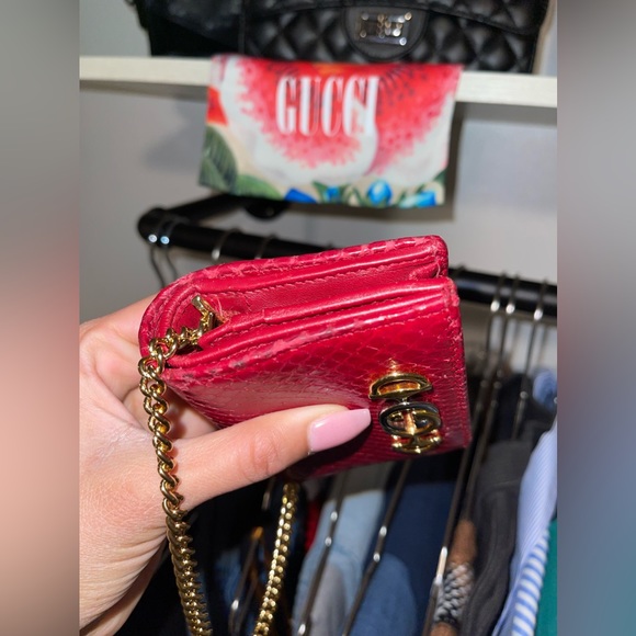 Gucci mini wallet on chain. Python wallet. Gucci red zumi. - Picture 7 of 11